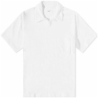 Universal Works Men's Terry Fleece Vacation Polo Shirt in Ecru