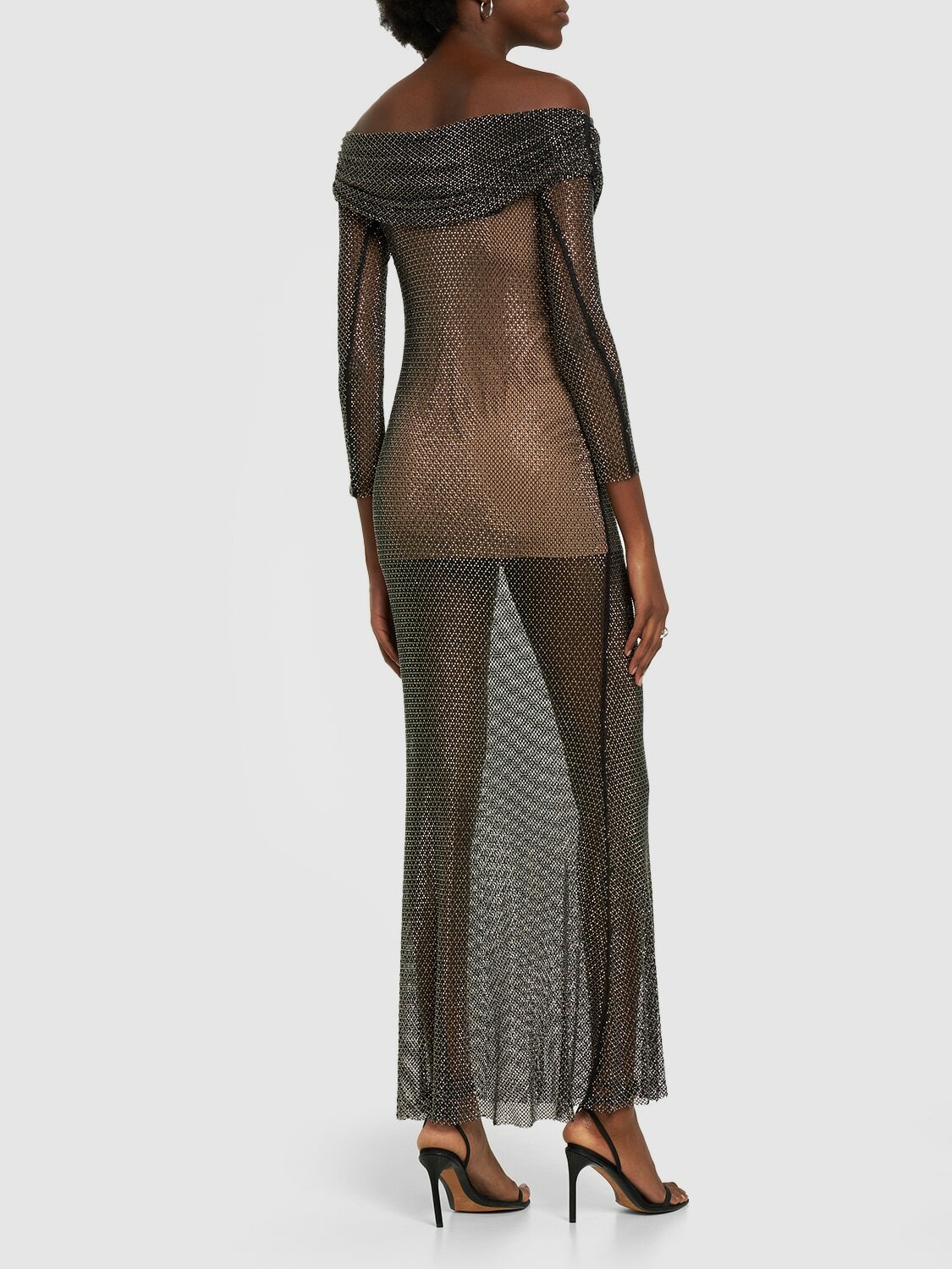 chinese dress ladies Rhinestone Fishnet Dress – Freedom Rave Wear main image 1