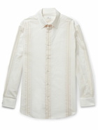 Etro - Embroidered Striped Cotton Shirt - Neutrals