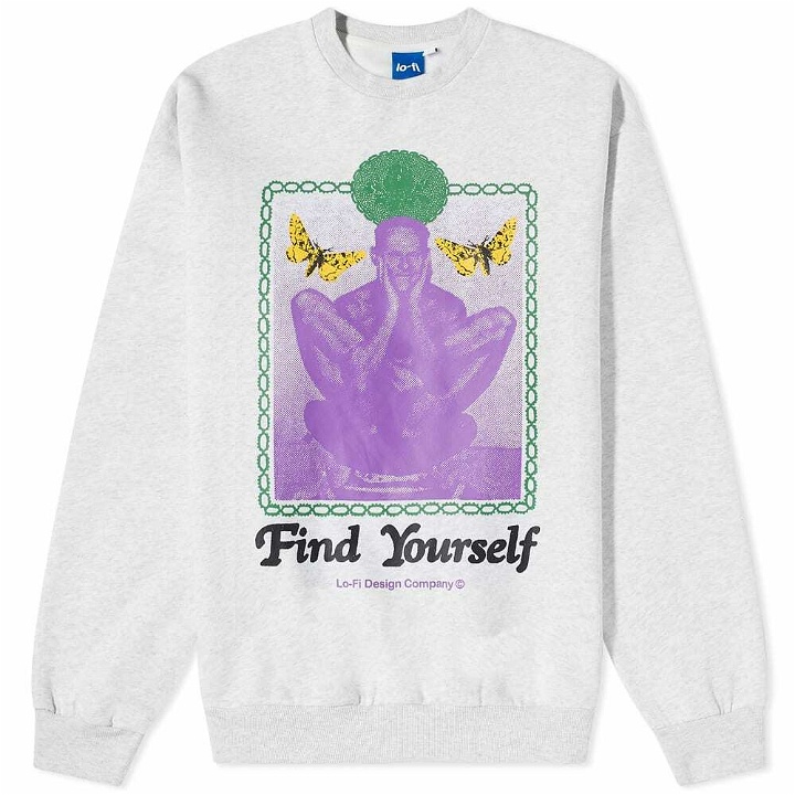 Photo: Lo-Fi Men's Find Yourself Crew Sweat in Cement