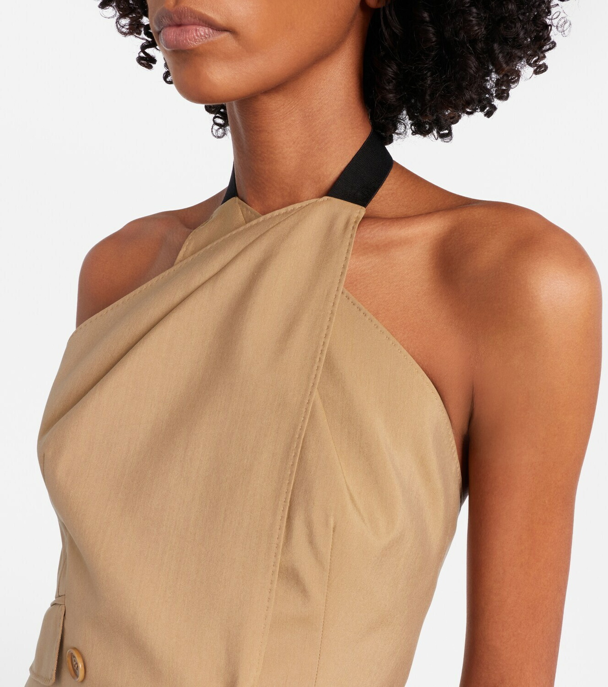 Max Mara Nuraghe halterneck wool and silk vest