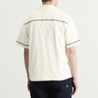 Wax London Men's Didcot Pintuck Vacation Shirt in Ecru/Blue