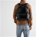 SAINT LAURENT - City Croc-Effect Leather Backpack - Black