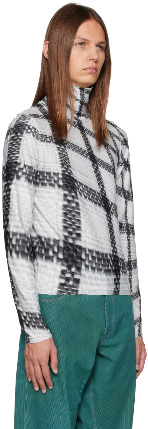 Bianca Saunders Gray Printed Turtleneck