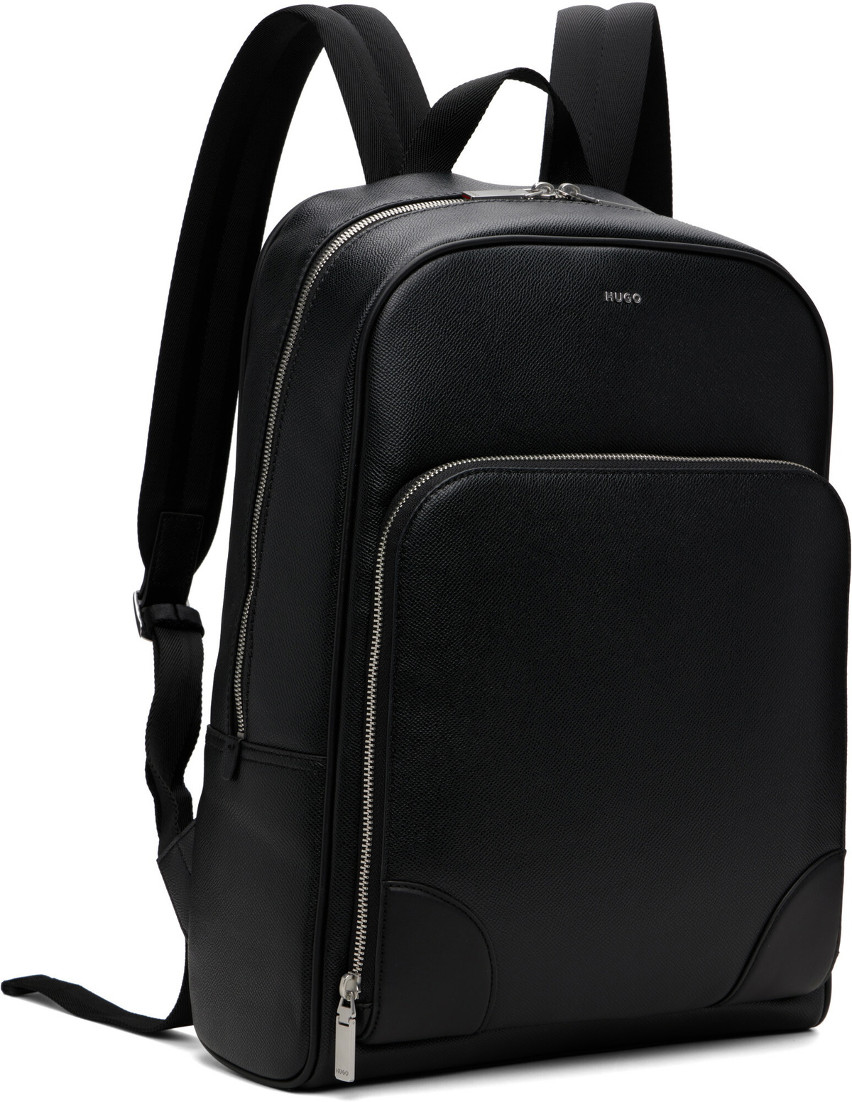 Hugo Black Logo Trims Backpack