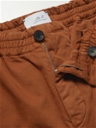 Mr P. - Straight-Leg Garment-Dyed Organic Cotton-Blend Twill Shorts - Red