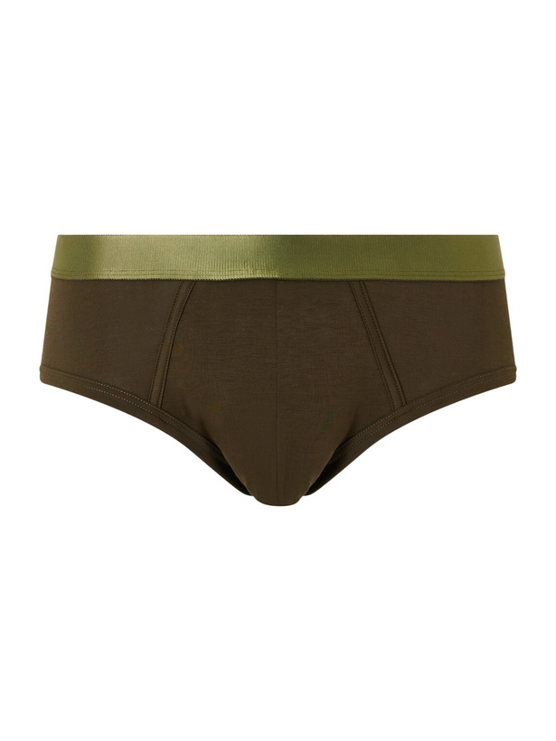 Photo: CDLP - Three-Pack Stretch-Lyocell Briefs - Green