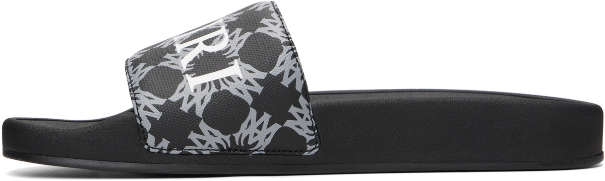 AMIRI Black MA Quad Canvas Pool Slides
