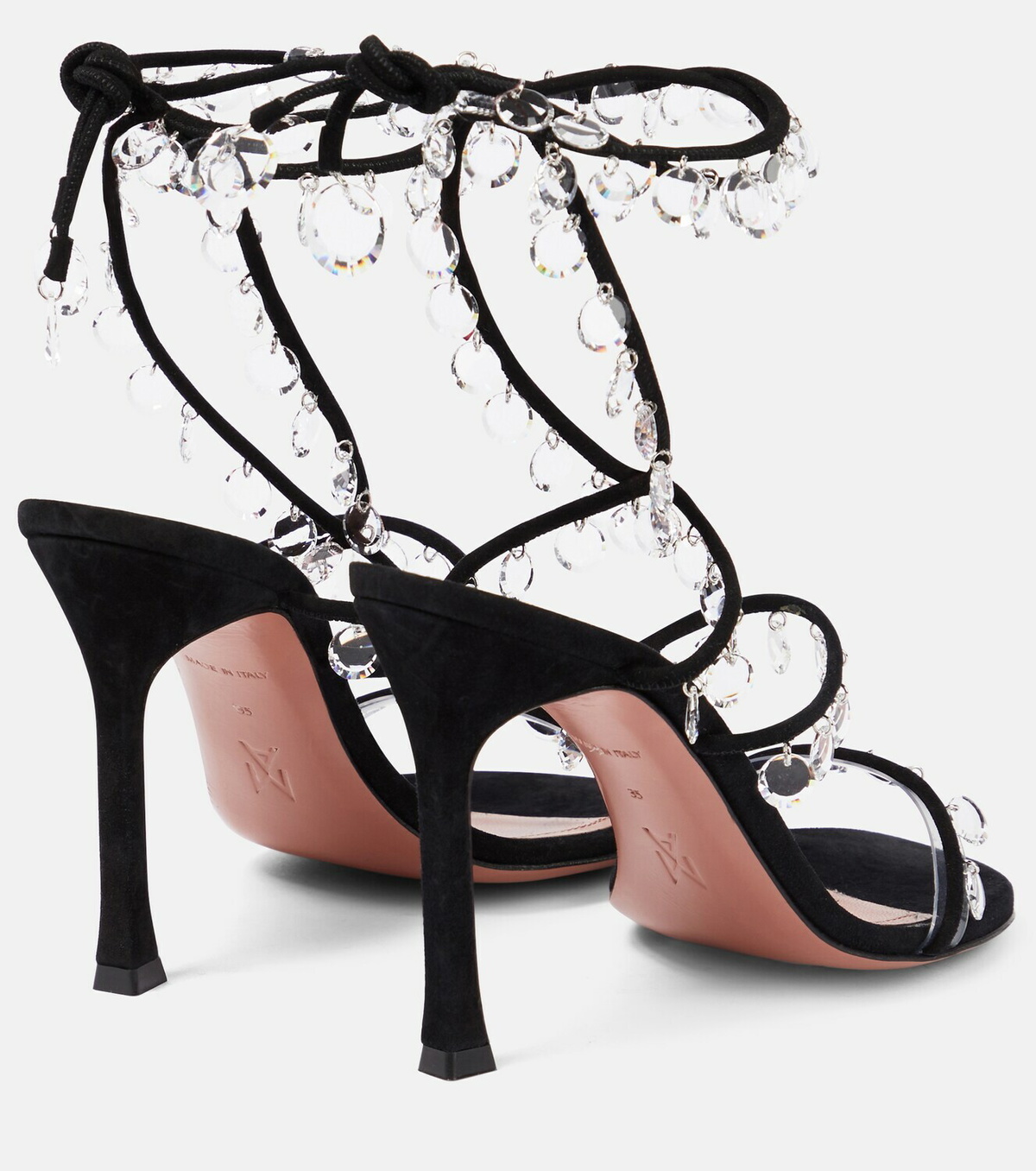 amina muaddi clear sandals