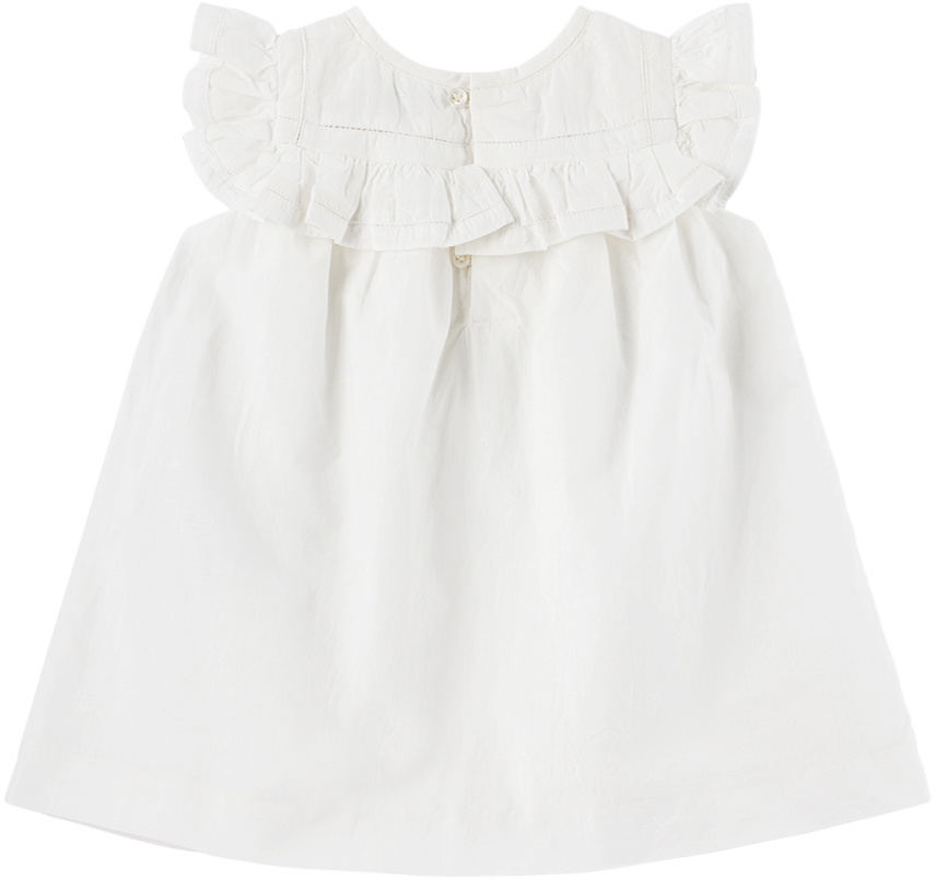 Bonpoint Baby White Ciara Dress Bonpoint