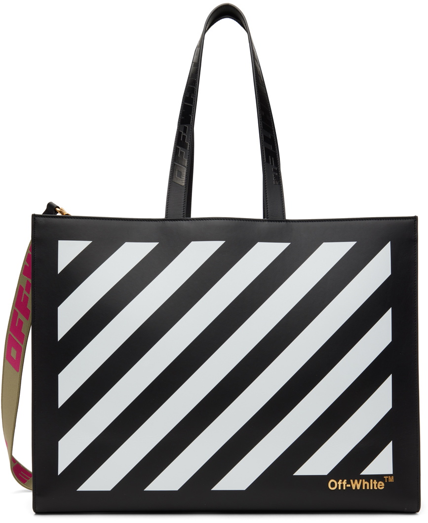 Off-White Multicolor Striped Leather 2.8 Jitney Top Handle Bag Off-White