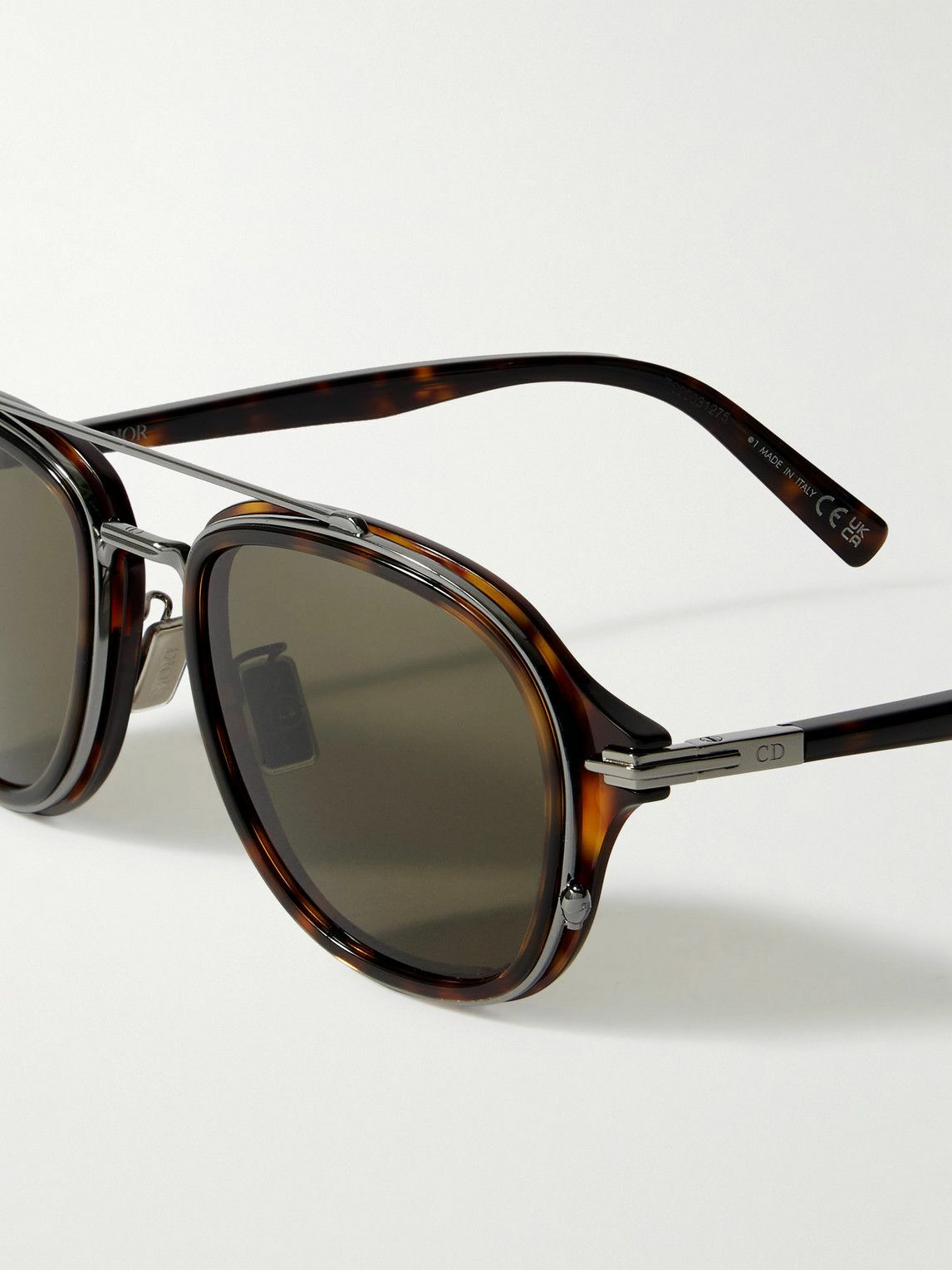 Dior Eyewear - DiorBlacksuit A4U Aviator-Style Tortoiseshell Acetate and Silver-Tone Sunglasses