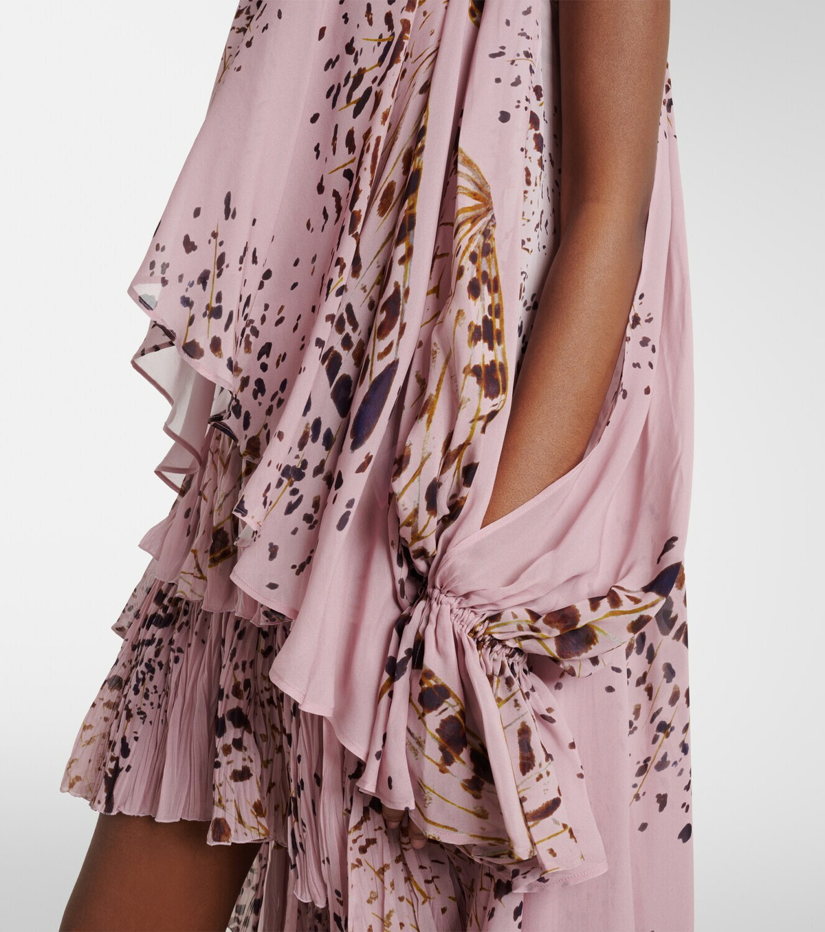 Blumarine Printed asymmetric georgette blouse