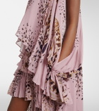 Blumarine Printed asymmetric georgette blouse