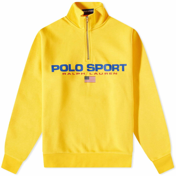 Photo: Polo Ralph Lauren Men's Polo Sport Quarter Zip in Coast Guard Yellow