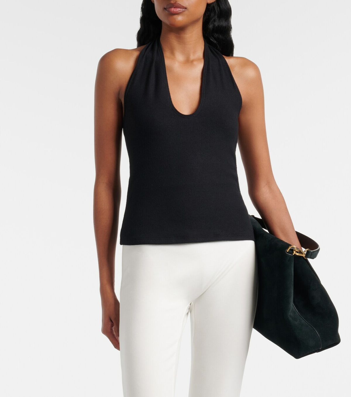 Leset Lauren halterneck jersey top