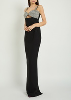 The New Arrivals Ilkyaz Ozel Lux In Orphéon Crystal-embellished Crepe Gown Black