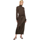 Róhe Brown Balloon Column Midi Skirt