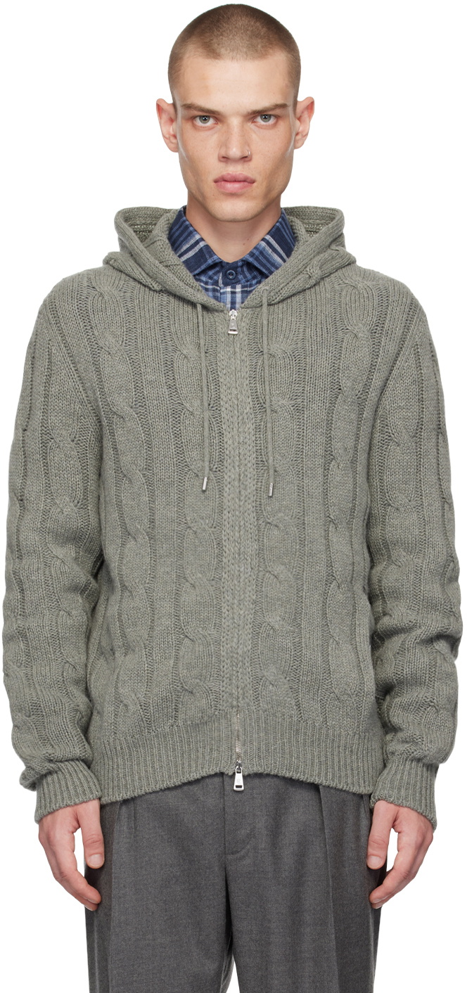Ralph Lauren Purple Label Gray Cashmere Hoodie Ralph Lauren Purple 