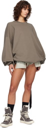 Rick Owens DRKSHDW Gray Temple Hun Crewneck Sweatshirt