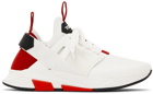 TOM FORD White & Red Jago Sneakers