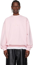VETEMENTS Pink 'Paris' Embroidered Sweatshirt