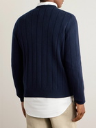 Incotex - Ribbed Wool and Cashmere-Blend Sweater - Blue