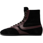 Dries Van Noten Black & Burgundy Suede High Top Sneakers