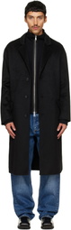 Hugo Black Melton Long Coat