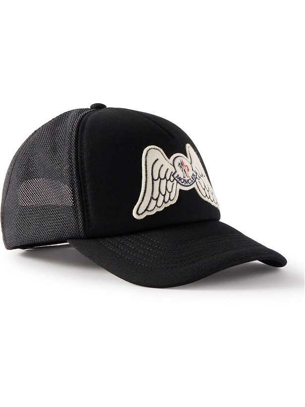 Photo: Moncler Genius - 8 Palm Angels Logo-Appliquéd Cotton-Twill and Mesh Baseball Cap