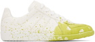 Maison Margiela White & Yellow Paint Replica Sneakers