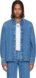 Marine Serre Blue Moon Laser Denim Shirt