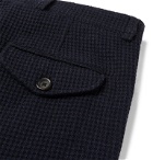 Oliver Spencer - Navy Fishtail Puppytooth Wool and Cotton-Blend Trousers - Blue
