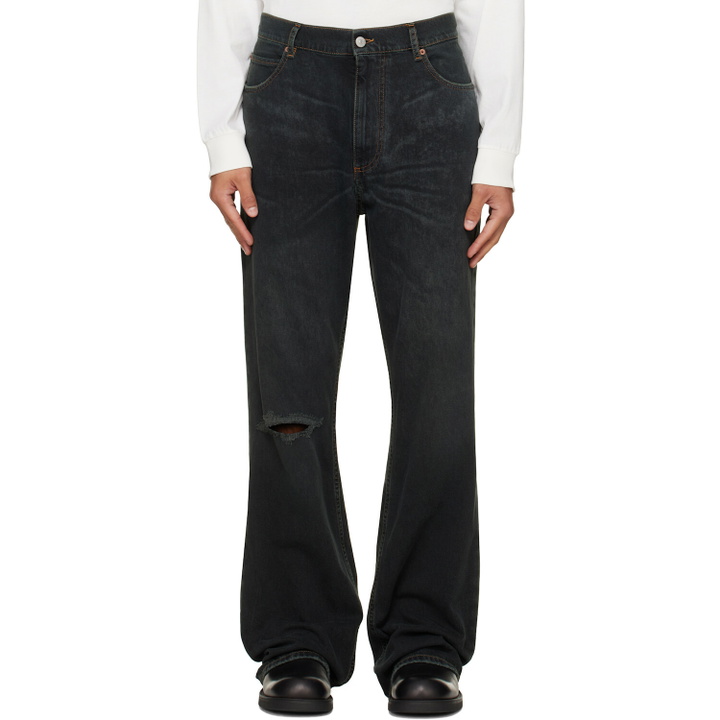Photo: MM6 Maison Margiela Navy Straight-Leg Jeans