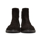 Ann Demeulemeester Black Suede Roccia Zip Boots