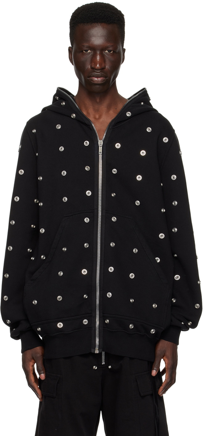 【タグ付き】DRKSHDW by RICK OWENS Hoodie Rick Owens DRKSHDW Black Press-Stud Hoodie Rick Owens Drkshdw