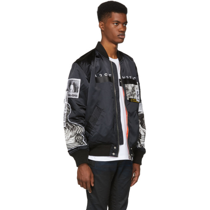 Diesel Reversible Black J-Tamie Bomber Jacket Diesel