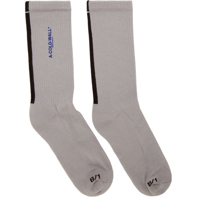 Photo: A-Cold-Wall* Grey Stripe Logo Socks