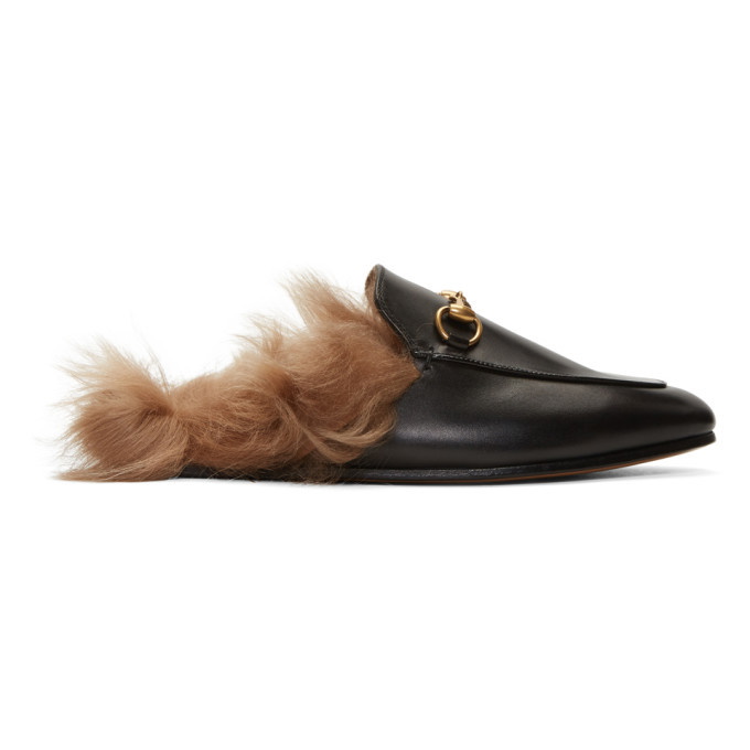 Photo: Gucci Black Princetown Slip-On Loafers