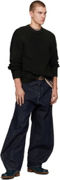 Comme des Garçons Homme Black Wool Worsted Sweater