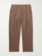 NN07 - Kay 1454 Straight-Leg Pleated Linen Trousers - Brown