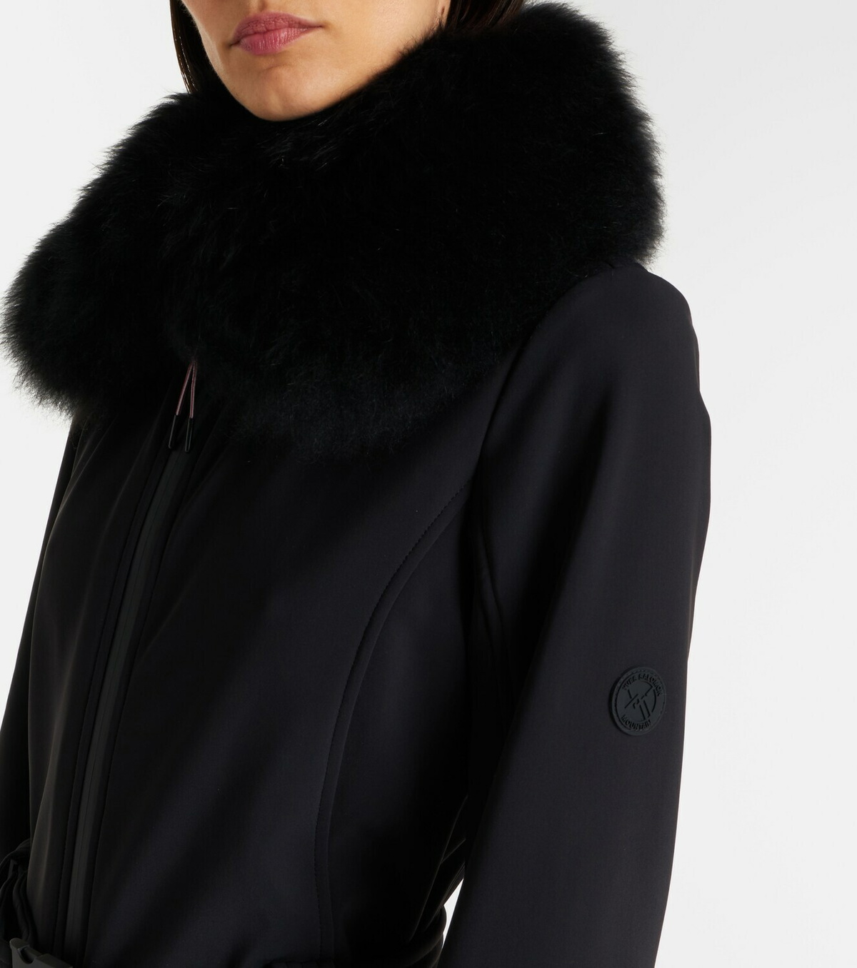 Yves Salomon Shearling-trimmed belted ski suit