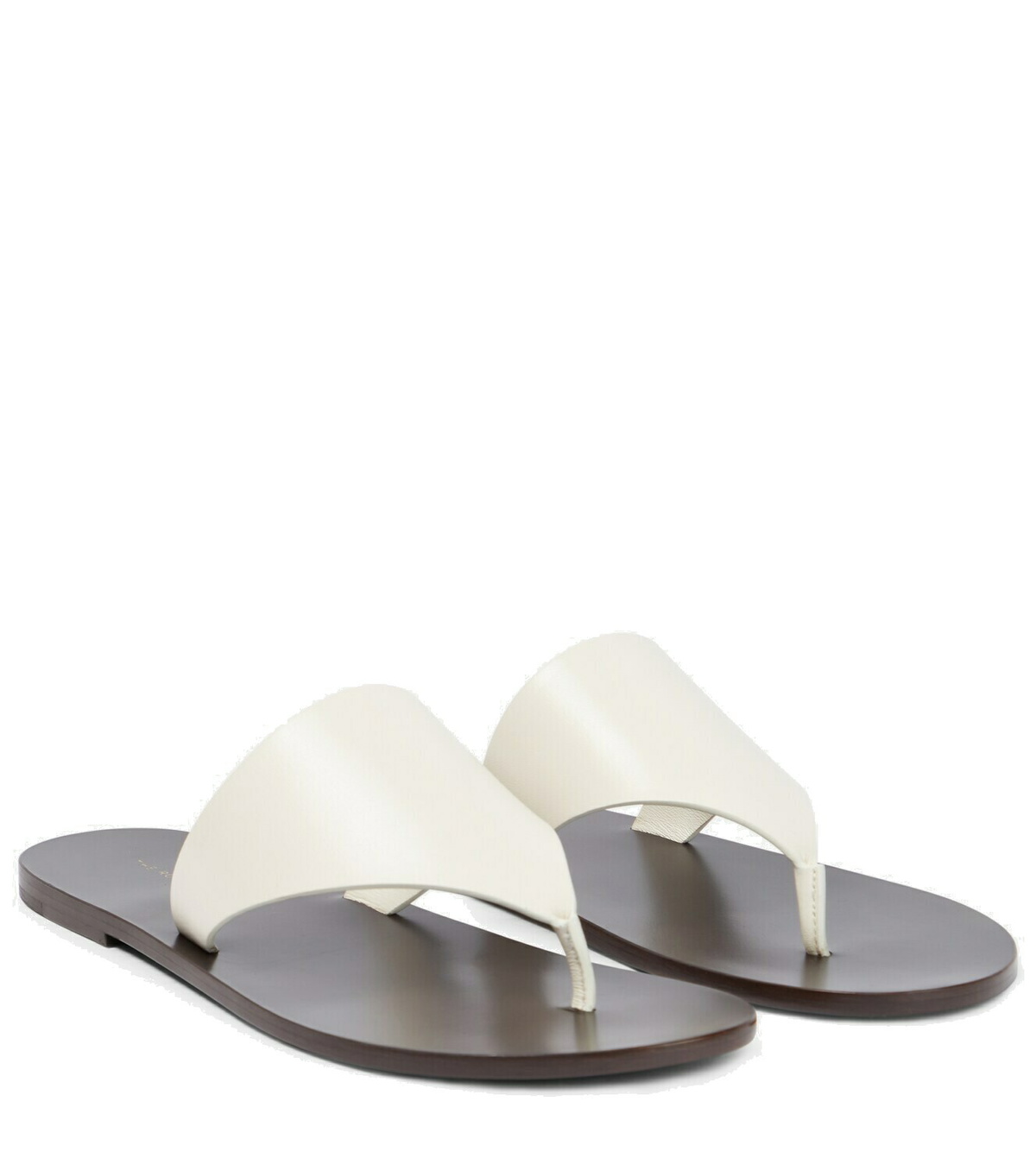 【The ROW】Avery Thong Sandals Milk 38 The Row - Avery leather thong sandals The Row
