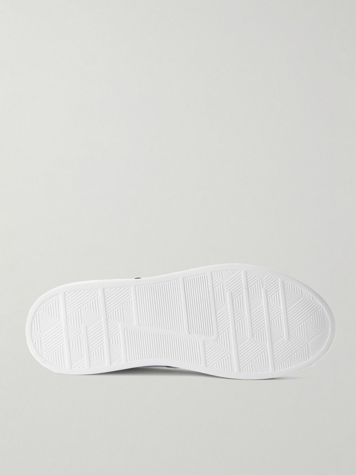 Kiton - Embroidered Full-Grain Leather Sneakers - White