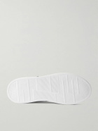 Kiton - Embroidered Full-Grain Leather Sneakers - White
