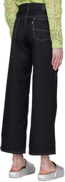 JieDa Black Loose-Fit Trousers