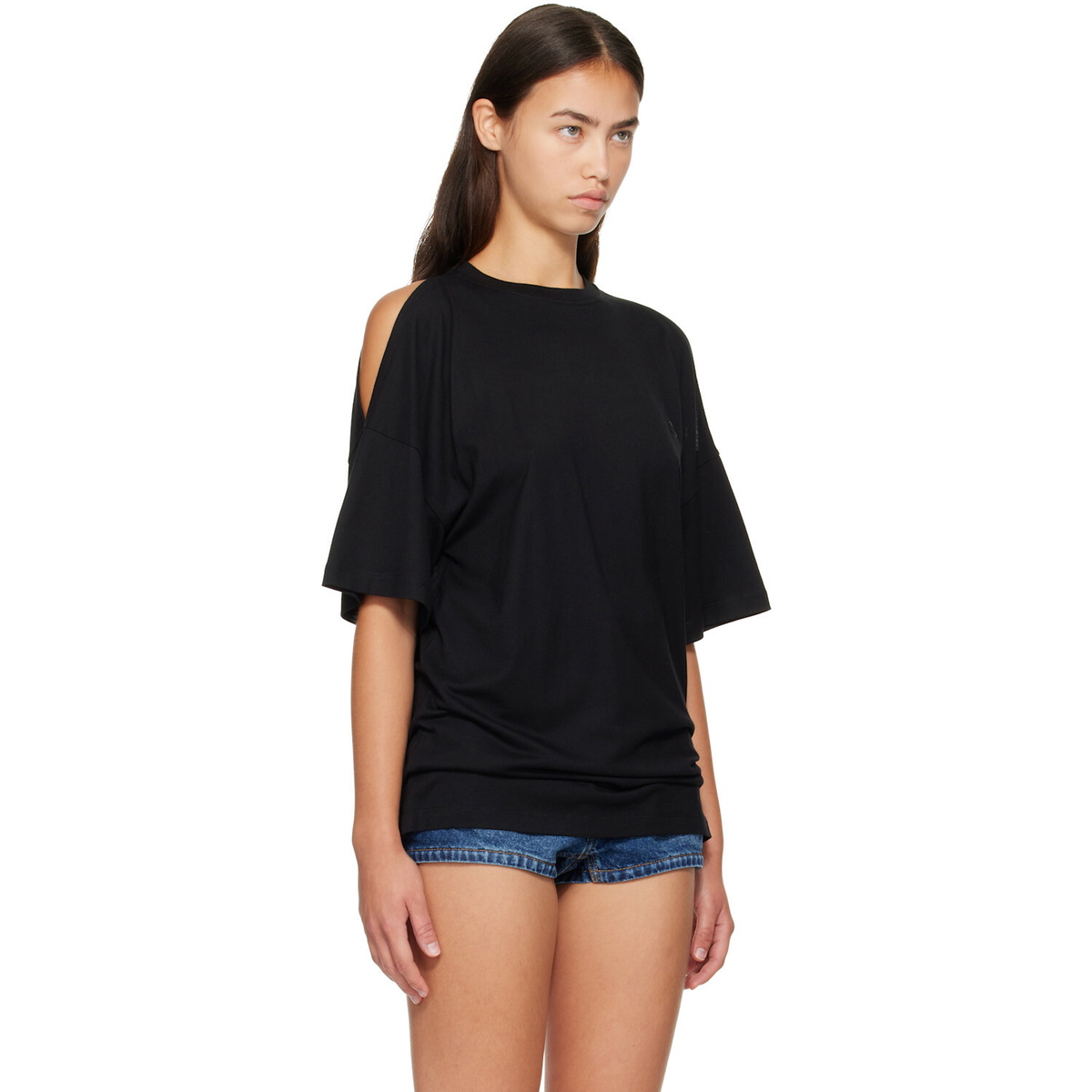Coperni Black Open Shoulder T-shirt