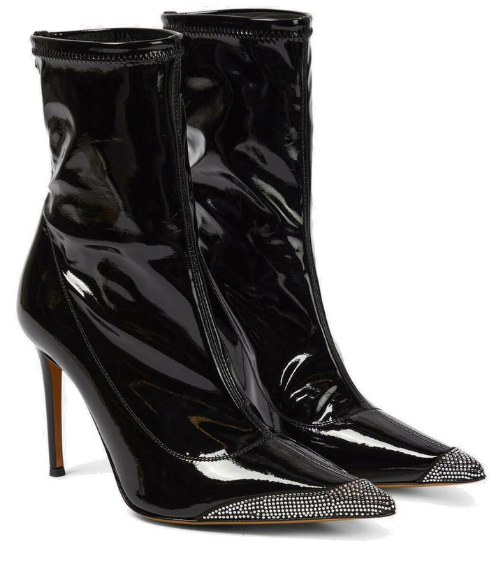 Photo: Alexandre Vauthier Avi embellished faux leather ankle boots