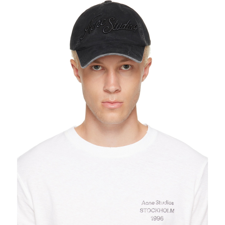 Photo: Acne Studios Black Embroidered Logo Cap