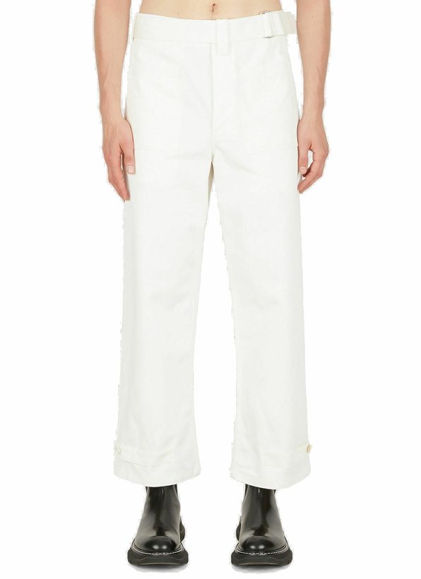 Photo: Buckle Fastening Pants in White